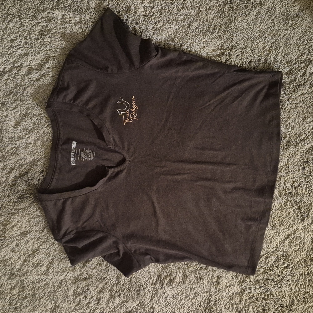 True Religion Women's Dark Brown Crop Top